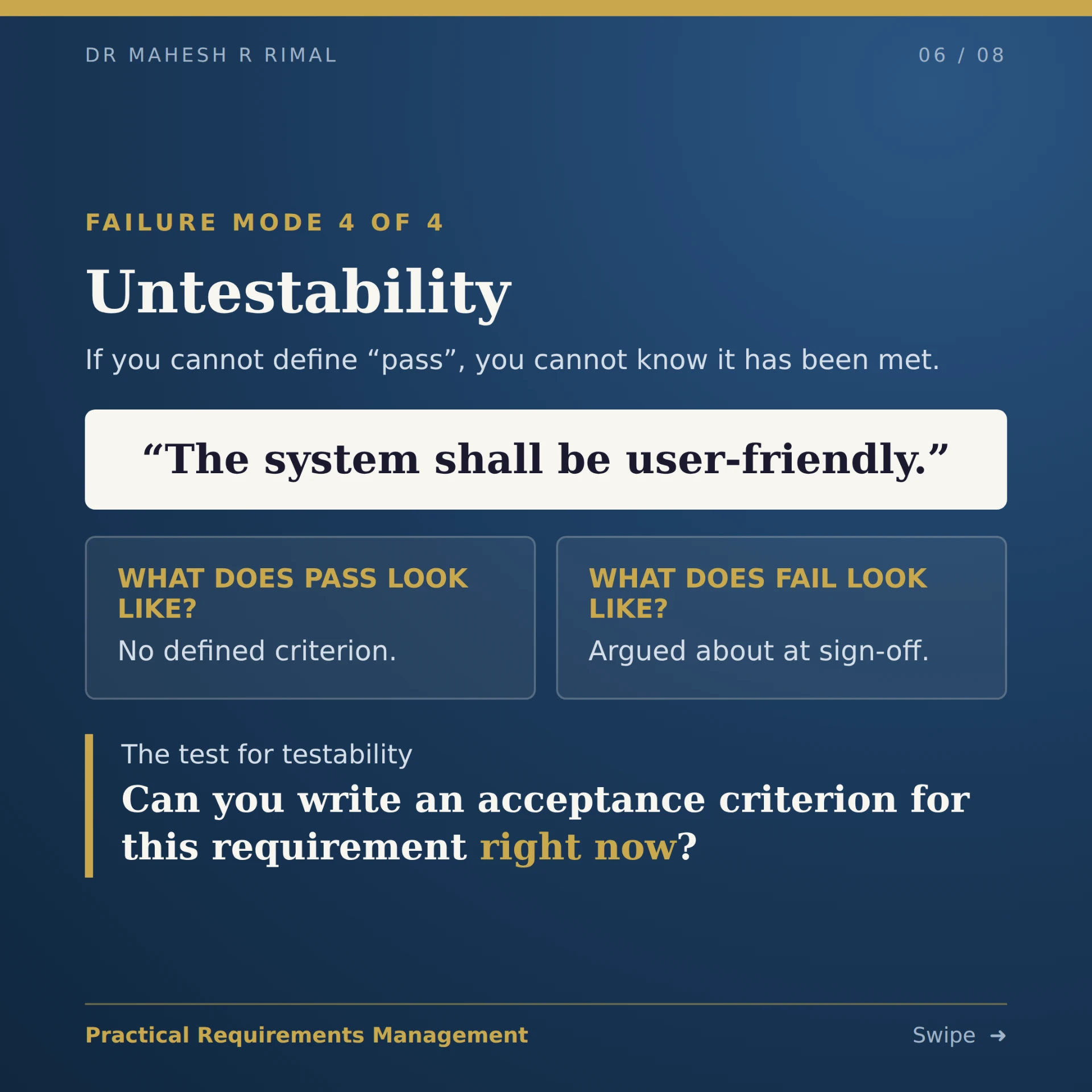 Failure mode 4 — Untestability